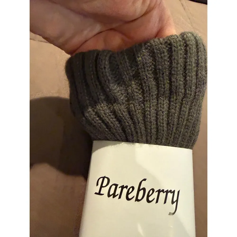 Pareberry Women Winter Over Knee High Footless Socks Knit Warm Long Leg Warmers